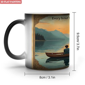 Frosted Black <b>Ceramic</b> <b>Mug</b> 11oz Heat Changing Magic Cup Happy Hour Design - Product Image 1