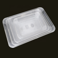 Plateau en plastique transparent en PET de qualité alimentaire, rectangulaire, pour plats froids et plats mijotés, à utiliser dans les hôtels, les restaurants et la restauration