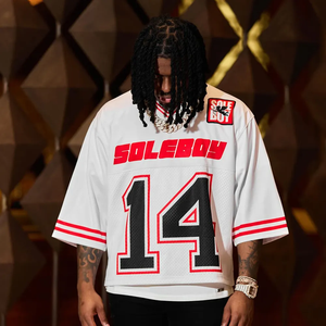 Tùy Chỉnh Ban Đầu Mỹ Retro Thăng Hoa Lưới Quá Khổ Cổ Điển Bóng Đá Bóng Rổ Hockey Bóng Đá T-Shirt Jersey Áo Sơ Mi - Product Image 5