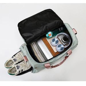 Large Capacity Waterproof Fitness Training Gym <b>Bag</b> Fashionable Zipper Portable Yoga Duffle <b>Bag</b> Shoe <b>Compartment</b> for Female - Product Image 6