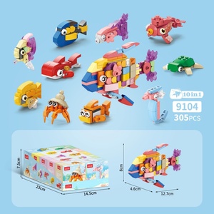 10-in-1 Series Animals DIY Construction Toy <b>Building</b> <b>Block</b> Set Eco-friendly PVC Plastic Educational Model <b>for</b> Cognitive Ability - Product Image 5