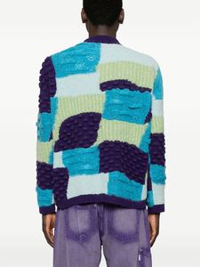 Suéter de algodón de manga larga de punto para hombre, personalizado, de alta calidad y a la moda, con empalme cuadrado, color bloqueado - Product Image 3