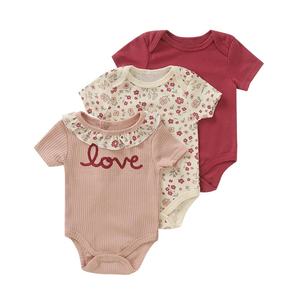 Hayi baju kodok kasual bayi, Jumpsuit bayi baru lahir lengan pendek, pakaian merangkak, warna-warni, kartun bordir, desain 'Fart', rajut - Product Image 2