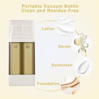 Flacon Airless Double Chambre Marron 15ml+15ml, Flacon Pompe à Lotion Acrylique 2-en-1 30ml pour Emballage Crème de Jour et de Nuit