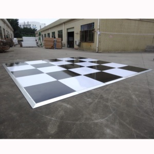 Pista de Baile Modular de Madera en Blanco y Negro para Bodas al Aire Libre - Product Image 3