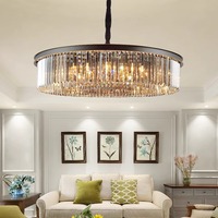 Luminaire suspendu en cristal moderne, luminaire de plafond vintage pour îlot de cuisine, salon et chambre à coucher