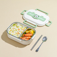 Boîte à lunch isotherme en acier inoxydable 304 pour étudiants avec motif panda, capacité de 1 à 2 L, boîte à lunch scellée mignonne