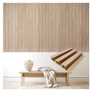 Dekorasi Interior Hrng Bergalur Hiasan Dinding Slat Bambu Pelapis Dinding untuk Hiasan Dinding