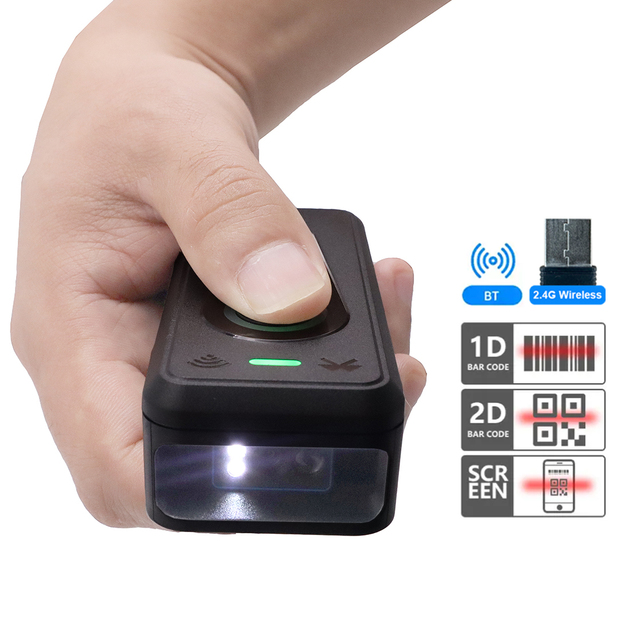 Portable USB Barcode Scanner 1d 2d Qr Handheld Bar Code Scanner Handheld Bar Code Scanner BT Wireless 2.4G Scanning Gun