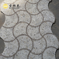 Carrelage de mosaïque Waterjet de caractéristique de parquet de marbre pour la décoration de plancher de mur