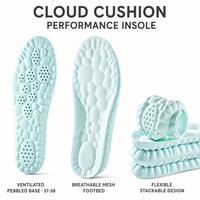 Semelles intérieures amortissantes SPORT Mint Guard ultra-douces effet nuage en PU respirant et désodorisant, massage pleine semelle, tailles 37-38, OEM