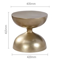 Tabouret d'appoint moderne nordique rond noir rustique bois sablier Table basse pour salon meubles en fer
