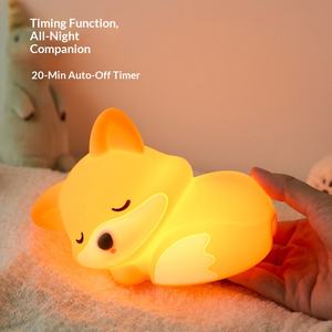 <span class=keywords><strong>Veilleuse</strong></span> <span class=keywords><strong>Renard</strong></span> à 2 Niveaux de Luminosité avec Minuteur de 20 Minutes OFF, Décoration Créative Mignonne, <span class=keywords><strong>Veilleuse</strong></span> en Silicone pour Enfants - Product Image 6