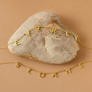 eManco Collana con Nome Personalizzato in Acciaio Inossidabile, Ciondolo a Goccia con Lettera Personalizzata, Placcato Argento/Oro, Consegna in 5 Giorni, Dropshipping - Product Image 6