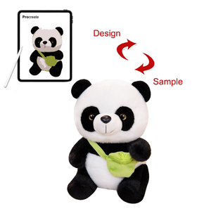 Peluche <span class=keywords><strong>Panda</strong></span> noir et blanc personnalisable de 35cm en coton PP super doux unisexe OEM/ODM cadeau de noël brodé saint valentin - Product Image 6