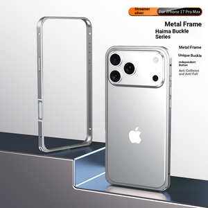 Étui en acier inoxydable pour iPhone 16/15/14/13 Pro Max, design Look Armor, cadre en aluminium, boucle hippocampe, dissipation de la chaleur, objectif - Product Image 1