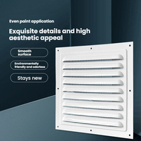 Grille de ventilation carrée en alliage d'aluminium à prix abordable, étanche à la pluie, avec moustiquaire pour l'évacuation des gaz de construction