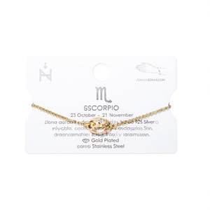 Pulsera de Acero Inoxidable Scorpio, Chapada en Oro, con Cadena de Diamantes Redondos, Joyería Unisex para Regalo - Product Image 2