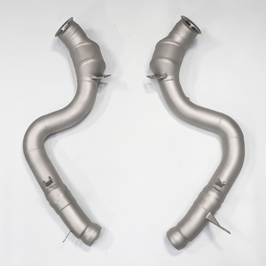 Prix de gros : Downpipe d'échappement droit pour Benz S63AMG W222 M177 C218 2017+ 4.0T avec résonateur et surface sablée - Product Image 2