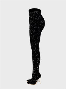 Primavera 2025, nuevos Pantalones de mujer a la moda <span class=keywords><strong>con</strong></span> diamantes de lujo, <span class=keywords><strong>botas</strong></span> <span class=keywords><strong>con</strong></span> tacones finos puntiagudos, <span class=keywords><strong>botas</strong></span> de tacón alto de gran tamaño para mujer - Product Image 6