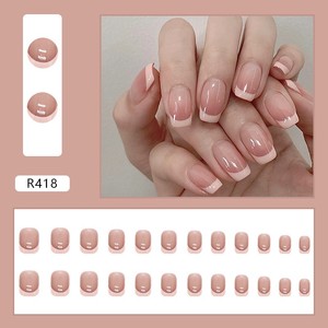 Faux <span class=keywords><strong>ongles</strong></span> courts personnalisés à presser, marque privée, pointes d'<span class=keywords><strong>ongles</strong></span> artificielles papillon, en ABS, longueur moyenne, avec strass et fleurs - Product Image 5
