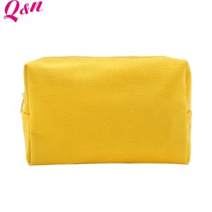 Q&N Custom Multi-Purpose Yellow Makeup <b>Bag</b> <b>Large</b> <b>Travel</b>-Friendly <b>Cosmetic</b> Pouch with Portable Zipper Closure Reusable - Product Image 1