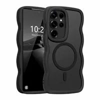 Étui mat à cadre ondulé pour Samsung Galaxy S25 S24 Ultra Plus S25Edge A56 A36, compatible avec la charge sans fil, coque antichoc