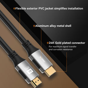 Logotipo personalizado macho a macho 1,5 <span class=keywords><strong>m</strong></span> cable <span class=keywords><strong>HDMI</strong></span> ultra alta velocidad HDR 8K 60Hz <span class=keywords><strong>HDMI</strong></span> 2,1 cables - Product Image 3