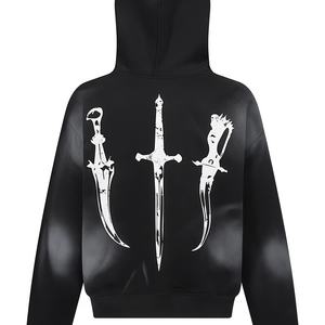 Fournisseur de sweats à capuche de haute qualité avec impression en relief, sur mesure, grande taille, en molleton français, pour hommes, sweats à capuche d'hiver avec broderie - Product Image 2