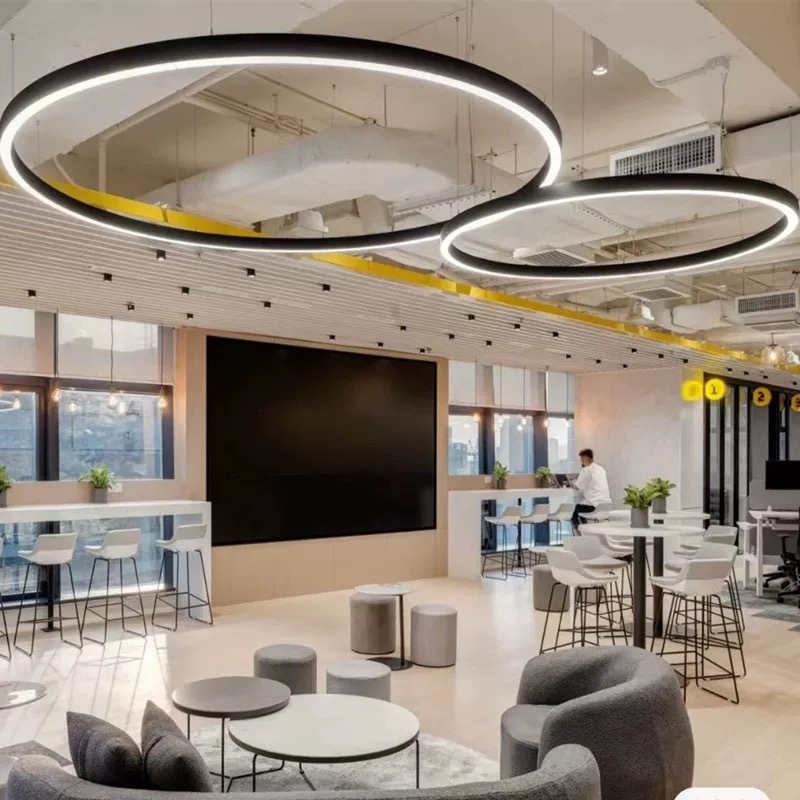 Modern LED Work Light Office & Gym Chandelier Lampshade with Polyester Acoustic for Hotel & Office Use