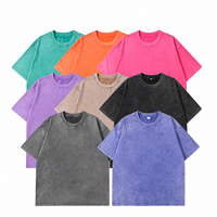 T-shirt vintage en coton 100% surdimensionné et lourd, lavé à l'acide, pour un usage décontracté unisexe
