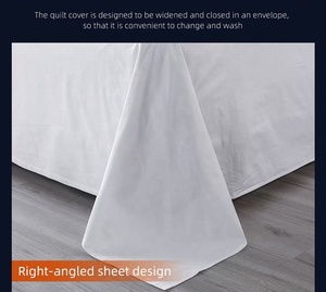 Bộ đồ giường khách sạn tùy chỉnh bông bốn mảnh Giường Giường Trắng Quilt Cover tấm ga trải giường gối đơn đôi người Bộ - Product Image 5