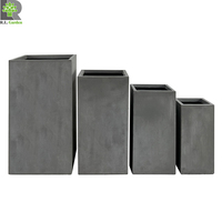 Type classique grands Pots carrés à Surface de teinture naturelle pour l'intérieur et l'extérieur, grands Pots en argile en fibre personnalisés