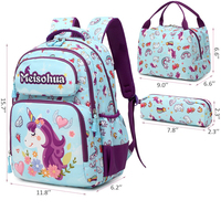 Vente en gros de sacs à dos d'étudiant 3-en-1 multicolores grand sac à dos licorne léger et imperméable pour fille sac à dos pour ordinateur portable pour enfants