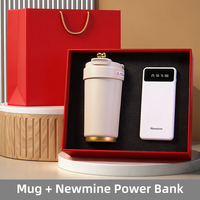 Ensemble cadeau d'entreprise 2 en 1, tasse à café mate, batterie externe 10000 mAh, boîte cadeau d'entreprise avec logo personnalisé, impression sérigraphique