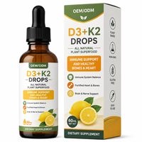 OEM/ODM Gouttes Premium D3+K2 60ml Équilibre du Système Immunitaire Os Fortifiés Soutien Cérébral Saveur Citron Emballage Personnalisé