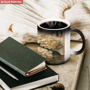 <b>Study</b> Room <b>Desk</b> Decor Drink Mug Frosted Black 11oz Ceramic Heat Color Changing Magic Cup - Product Image 3
