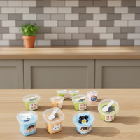 Vente en gros de coupes à dessert miniatures jetables écologiques en plastique double paroi pour pudding au lait, salade de fruits, yaourt, gelée