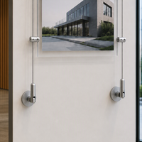 Système de câbles réglables pour la fixation au plafond ou au mur de panneaux transparents, solutions de suspension d'affiches