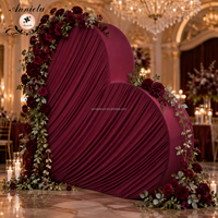 Arche de mariage métallique ANNIELU 8x8ft 3D à double couche avec support latéral en forme de cœur pour décoration de fête, douche nuptiale, Saint-Valentin