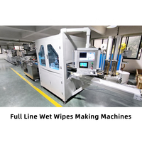 WANHE Nouvelle machine de fabrication de lingettes humides entièrement automatique contrôlée par PLC, AC 380V 25KW, pour usage en restaurant, ligne de production de lingettes démaquillantes