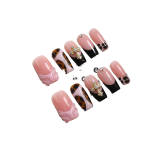 <span class=keywords><strong>Faux</strong></span> ongles à presser faits main, dégradé noir et rouge, griffes d'aigle gothiques, longs, forme stiletto, en gel acrylique multicouche - Product Image 1