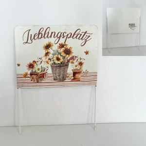 Piquet de jardin rectangulaire en fer thermolaqué imperméable, thème automne, avec inscription en langue allemande 'Lieblingsplatz', décoratif pour la cour - Product Image 1