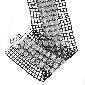 Malla de diamantes de imitación de 6 mm, tres filas, facetada redonda, con parte trasera puntiaguda, para ropa, zapatos, bolsos, accesorios, joyería DIY - Product Image 3