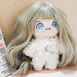 Poupée en mohair de luxe stylable 20 cm, peluche, personnage, habillage, adorable poupée en coton doux avec tenue amovible - Product Image 3