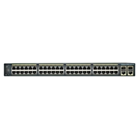 Switch Empresarial Inteligente Catalyst WS-2960+48PST-S con 48 Puertos PoE de 10/100 Mbps, 2 Puertos de Enlace Ascendente de 10/100/1000 Mbps y 2 Puertos de Fibra SFP
