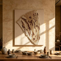 Art mural 3D Wabi Sabi minimaliste à texture de corde, abstrait neutre en fibres pour la décoration de la maison, du salon, de l'entrée et de la maison de thé