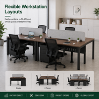 Meubles de bureau en bois, modernes, modulaires, extensibles, pour 2, 4, 6 ou 8 personnes, poste de travail pour le personnel, bureau d'écriture pour immeuble de bureaux