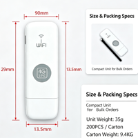 4G LTE 글로벌 버전 WiFi 동글 (SIM 카드 슬롯 포함) B20 유럽용 150Mbps 고속 인터넷 (차량, 노트북, 야외, 비즈니스용)