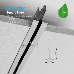 Rejilla en T para sistema de techo caído Corredor Marco de techo <span class=keywords><strong>Quilla</strong></span> Barra suspendida con azulejos para tablero de techo acústico - Product Image 4